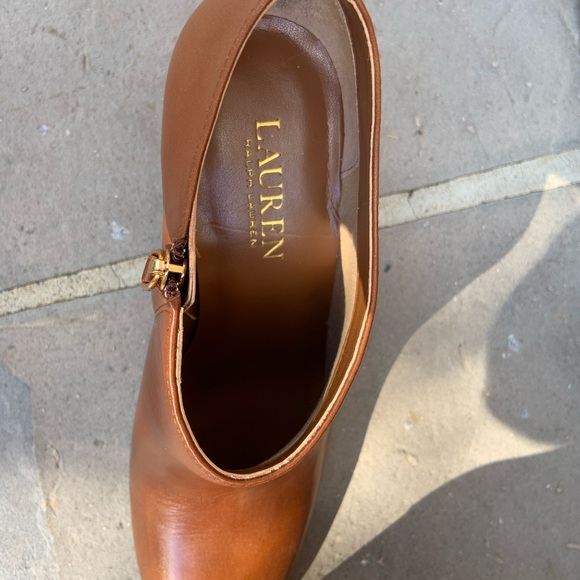 Ralph Lauren Tan Leather Heeled Boots - Picture 5 of 6